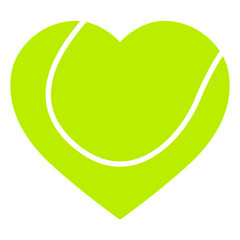 Heart shape tennis ball vector illustration isolated on white background 