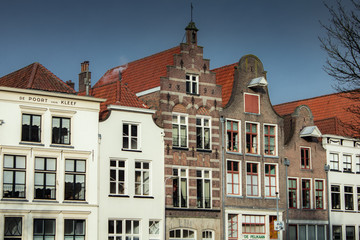 Fototapeta premium The Netherlands in winter with clear skies, buildings and streets
