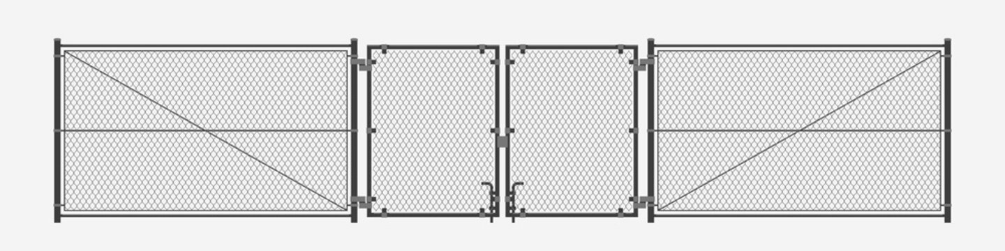 chain link fence on white
