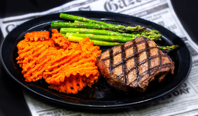 steak with vegetables
