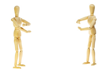 Mannikins distance hug