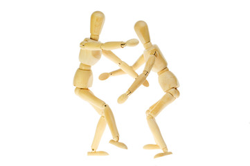 Two mannikins dancing