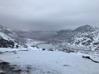 Obraz premium Traveling in the arctic, Norway Tromsø, Snow cold and solitude