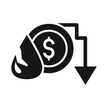 oil price drop concept black coin clip art preview