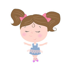 Little cartoon ballet dancer. Dancing concept. illustration can be used for topics like performing, entertainment, activity
