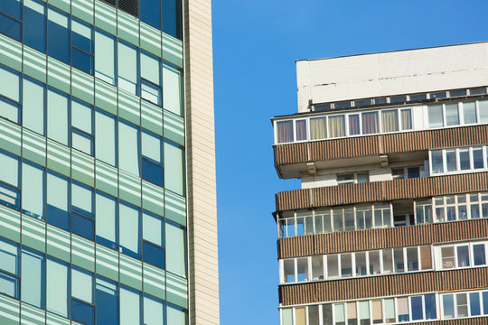 New and old residential multi-storey buildings
