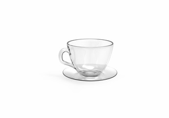 Cup of tea. Isolated on white. Clipping path. 3D Rendering.