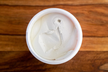 Plaster in the can, copy space photo, horizontal size