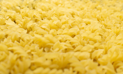 Raw Italian Fusilli Background. Egg Fusillo Pasta Texture