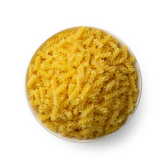 Raw Italian Fusilli Background. Egg Fusillo Pasta Texture