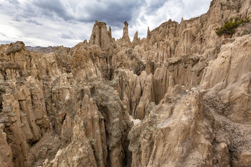 Naklejka premium Sand formation of Moon valley (Valle de la luna) near La Paz Bolivia