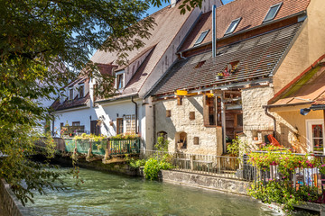 Historic houses in Landsberg am Lech a touristic and historic town on the romantic road