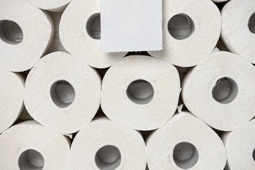 Toilet paper rolls stacked on top of each other
