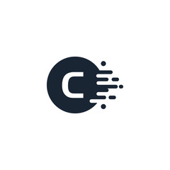 molecule initial Letter C Logo design