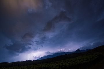 Obraz na płótnie Canvas Night storm over the mountains in Crimea