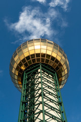 Knoxville, Tennessee / USA - July 30th, 2019: The Sunsphere on a beautiful Summer afternoon.