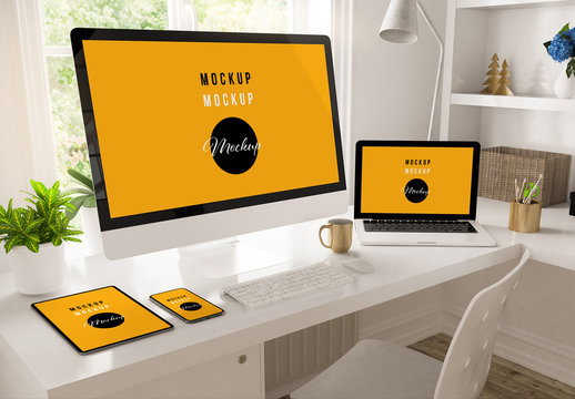 Home Desktop Devices Mockup