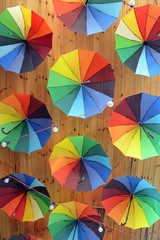 colorful umbrella multicolored umbrellas decoration 
bright background