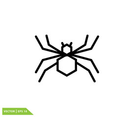 Spider icon vector logo illustration flat style