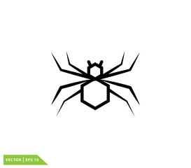 Spider icon vector logo illustration flat style