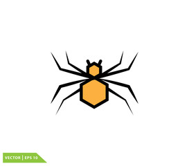 Spider icon vector logo illustration flat style