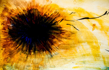 abstract acrylic painting - black hole