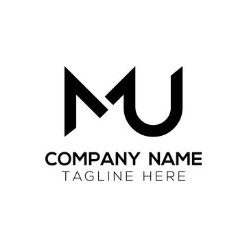 Initial MU letter Logo Design vector Template. Abstract Letter MU logo Design