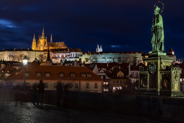 Prazsky hrad Prague Castle after sunset