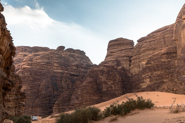 A series of photos from a jeep Safari in the Wadi Rum desert , Jordan.
