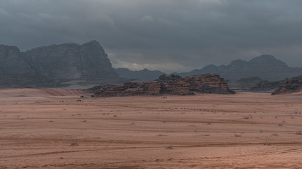 Fototapeta na wymiar A series of photos from a jeep Safari in the Wadi Rum desert , Jordan.