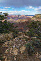maricopa point on the rim trail at the south rim of grand canyon in arizona, usa