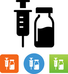Vaccine Needle And Vial Icon