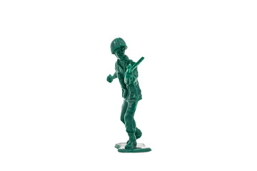 Green toy soldiers on white background. Soldier two on six models. (2/6) Picture seven on sixteen viewing angles. (07/16)