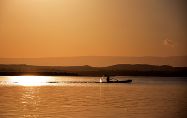 sunset on the lake