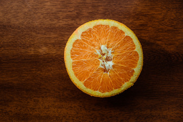 orange on a wooden background