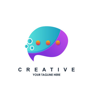 chat logo design vector
