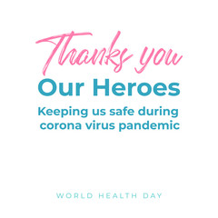 Design about world health day celebration with support nurses and midwives greeting concept