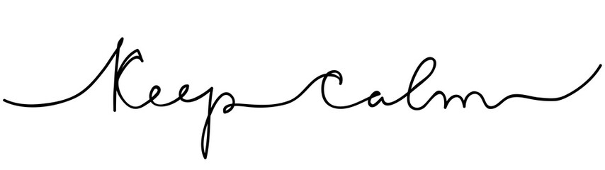 Keep calm lives message. Continuous line lettering drawing. Covid-19 Coronavirus concept. Vector illustration web banner.