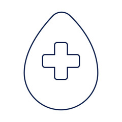 medical cross in a drop of water, line style icon