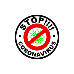 stop corona virus vector logo design