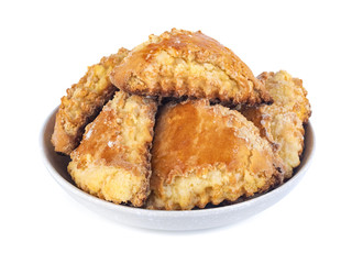 Georgian traditional dessert qada, kada with Sprinkled Sugar isolated on white