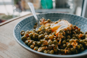 Portuguese Eggs and peas dish
