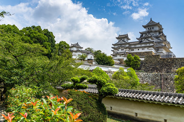 Himeji Castle or White Heron Castle (Shirasagijo) seen from the princess quarters, Japan