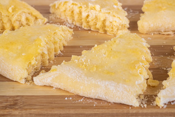 Georgian traditional dessert qada, kada on a wooden board