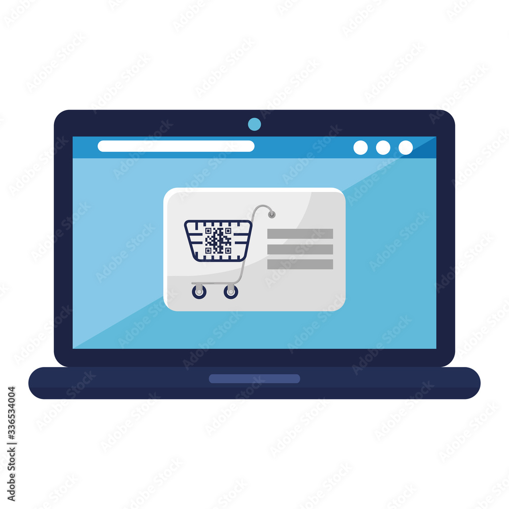 Poster qr code inside laptop design of technology scan information business price communication barcode dig