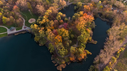 Fototapeta na wymiar Autumn in Poland, Mazovia, Pruszków, Mazovia