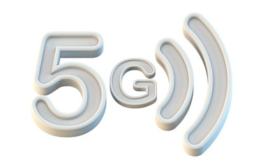 White 5G icon 3D