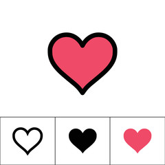 Heart vector icon, symbol of love and like.