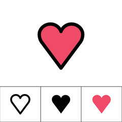 Heart vector icon, symbol of love and like.