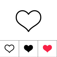 Heart vector icon, symbol of love and like.